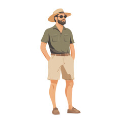 Obraz premium Czech Republic Man Summer Clothes Vector Illustration | Light and Stylish Warm-Weather Fashion Artwork