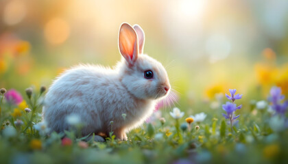 a small rabbit, Ultra-detailed dreamlike, photography 8K resolution image, translucent and ethereal.