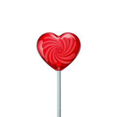 heart shaped lollipop isolated