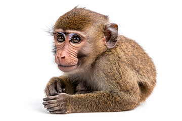 Olive Baboon Savanna Monkey isolated on white background