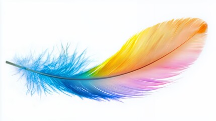 Fototapeta premium a colorful feather on a white background 