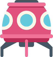 Pink spaceship hovering, ready for interstellar travel, exploring the cosmos