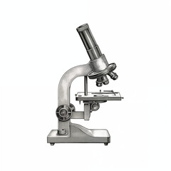 Microscope, side view, icon, simple black and white sketch, on a white background, picture, image for printing on a T-shirt, without people
