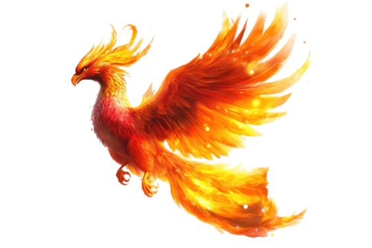 Phoenix bird in flames 