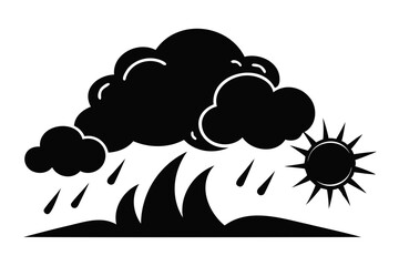 Weather silhouette black silhouette vector illustration isolated on a transparent background