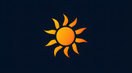 Minimalist logo of a solar panel in the shape of a sun, representing the fusion of solar energy and sunlight.