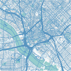 Map of Dallas Center in Texas in a professional blue style. Contains layered vector with roads water, parks, etc.