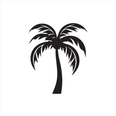Minimalist palm tree Silhouette Vector