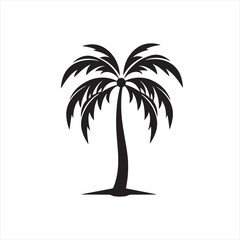 Minimalist palm tree Silhouette Vector