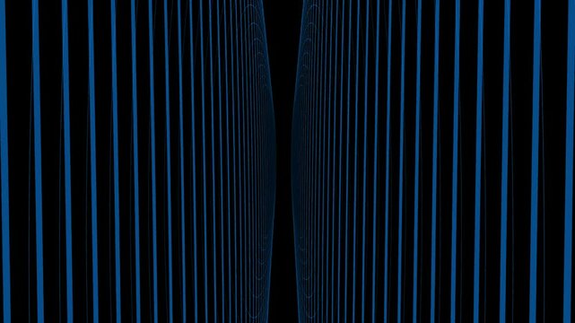 Hypnotic Blue Vertical Lines on Black Background - Abstract Design