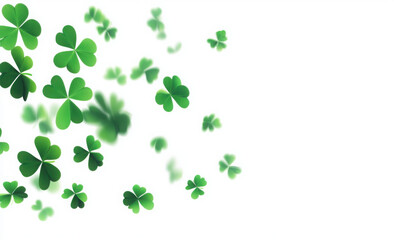 St Patrick day background, clover set
