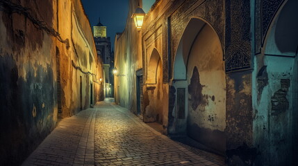 Fototapeta premium At night Meknes transforms into a magical place un_004