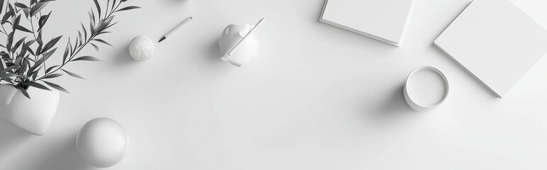 Elegant minimalist mockup background with space for text decorated with monochrome professional elements, clean typography space, and a powerful structured layout for International Workers Day