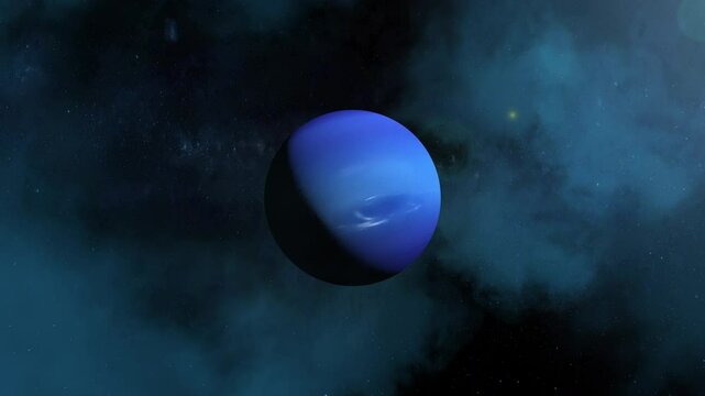 Slowly traveling to the dead and gaseous planet of Neptune in our solar system.  	