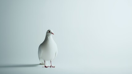 Obraz premium a white bird standing on a white background 