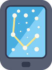 Astronomy app showing ursa minor, also known as the little dipper, on smartphone screen