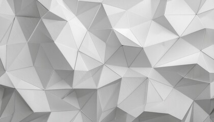 Fototapeta premium geometric white origami 3d pattern with sharp polygonal folds and faceted surface for modern wall decor or abstract background