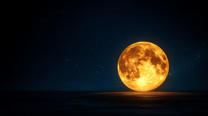A glowing moon in a clear night sky, symbolizing sleep optimization, surreal composition, ethereal tones