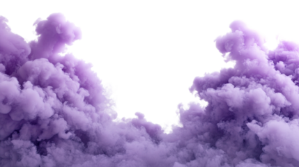 Purple smoke bomb exploding with transparent background