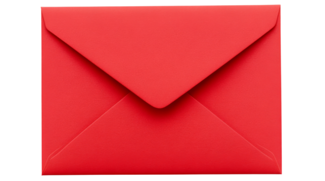 Vibrant red envelope on transparent background - Powered by Adobe