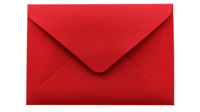 Vibrant red envelope on transparent background - Powered by Adobe