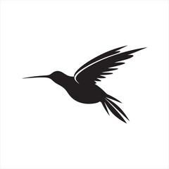  Minimalist hummingbird Silhouette Vector
