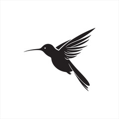  Minimalist hummingbird Silhouette Vector