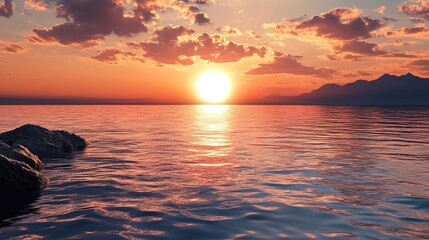 Obraz premium sunset peaceful ocean 