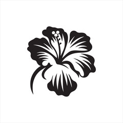 Minimalist hibiscus Silhouette Vector © MDSUMON