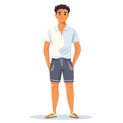 Liechtenstein Man Summer Clothes and Style – A Stylish and Comfortable Vector Illustration for Warm-Weather Fashion
