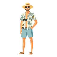 Lithuania Man Summer Clothes and Style – A Stylish and Comfortable Vector Illustration for Warm-Weather Fashion
