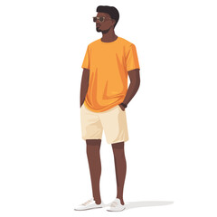 Malawi Man Summer Clothes and Style – A Stylish and Comfortable Vector Illustration for Warm-Weather Fashion
