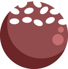Delicious round chocolate candy with white sprinkles, creating a sweet and tempting treat