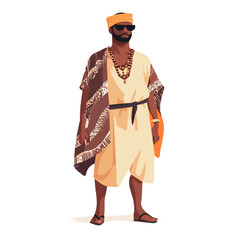 Mali Man Summer Clothes and Style – A Stylish and Comfortable Vector Illustration for Warm-Weather Fashion

