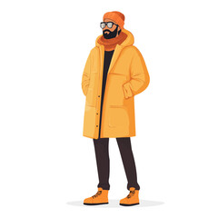 Mauritius Man Winter Clothes and Style – A Stylish and Cozy Vector Illustration for Cold-Weather Fashion
