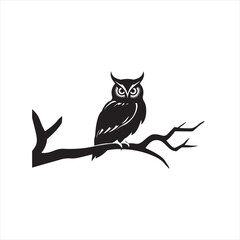  Minimalist owl bird Silhouette Vector