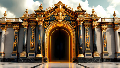 Obraz premium Grand Palace Entrance Golden Gate Luxury Architecture Design
