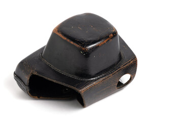 Vintage leather case for retro camera.