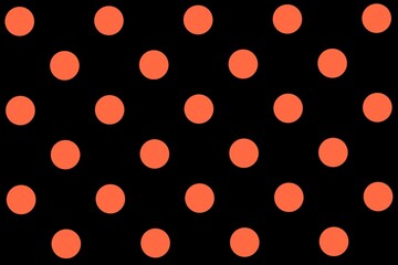 Orange polka dots on black, dot, pattern, black background with orange dots, polkadot, wrapping paper, fabric, textile, texture, wallpaper, Orange pattern, circle, orange, round, vintage background