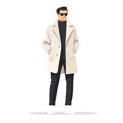 Monaco Man Winter Clothes and Style – A Stylish and Cozy Vector Illustration for Cold-Weather Fashion
