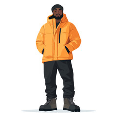 Obraz premium Namibia Man Winter Clothes and Style – A Stylish and Cozy Vector Illustration for Cold-Weather Fashion 