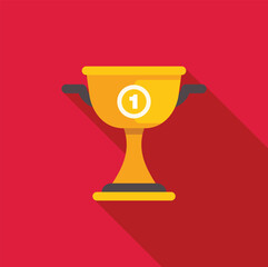 Gold trophy with number one representing success, achievement, and victory in competition or business