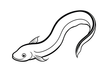 Eel fish line art vector style illustration1.eps