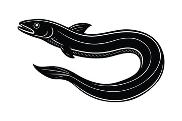 Eel fish silhouette art vector style illustration5.eps
