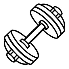 Dumbbell Bold Vector Outline isolated on a transparent background
