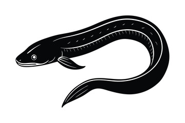 Eel fish silhouette art vector style illustration7.eps