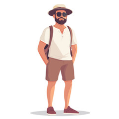 Poland Man Summer Clothes and Style – A Stylish and Relaxed Vector Illustration for Trendy Summer Fashion
