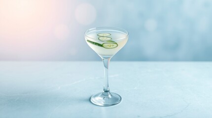 Obraz premium Refreshing Cucumber Martini Cocktail Recipe