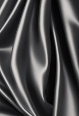 Obraz premium beautiful folds of silver gray silk fabric vertical photo