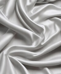 Obraz premium Flowing white satin fabric with gray undertone, blending, soft, flowy, luxurious, art